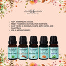 Essential oils Set of 5 Aroma oil 75 ml | diffuser Oil for home Office & Hotel Spa| Genuine oils Rosemary , Orange ,Lemongrass , Mint & Cedarwood