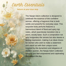 Advertisement for Nargis Adorn collection with floral design and text on a light background